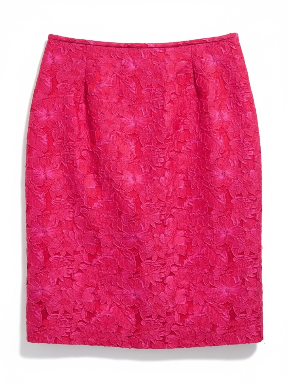 Lafayette 148 New York Pink Floral Lace Overlay Knee Length Pencil Skirt Size 14